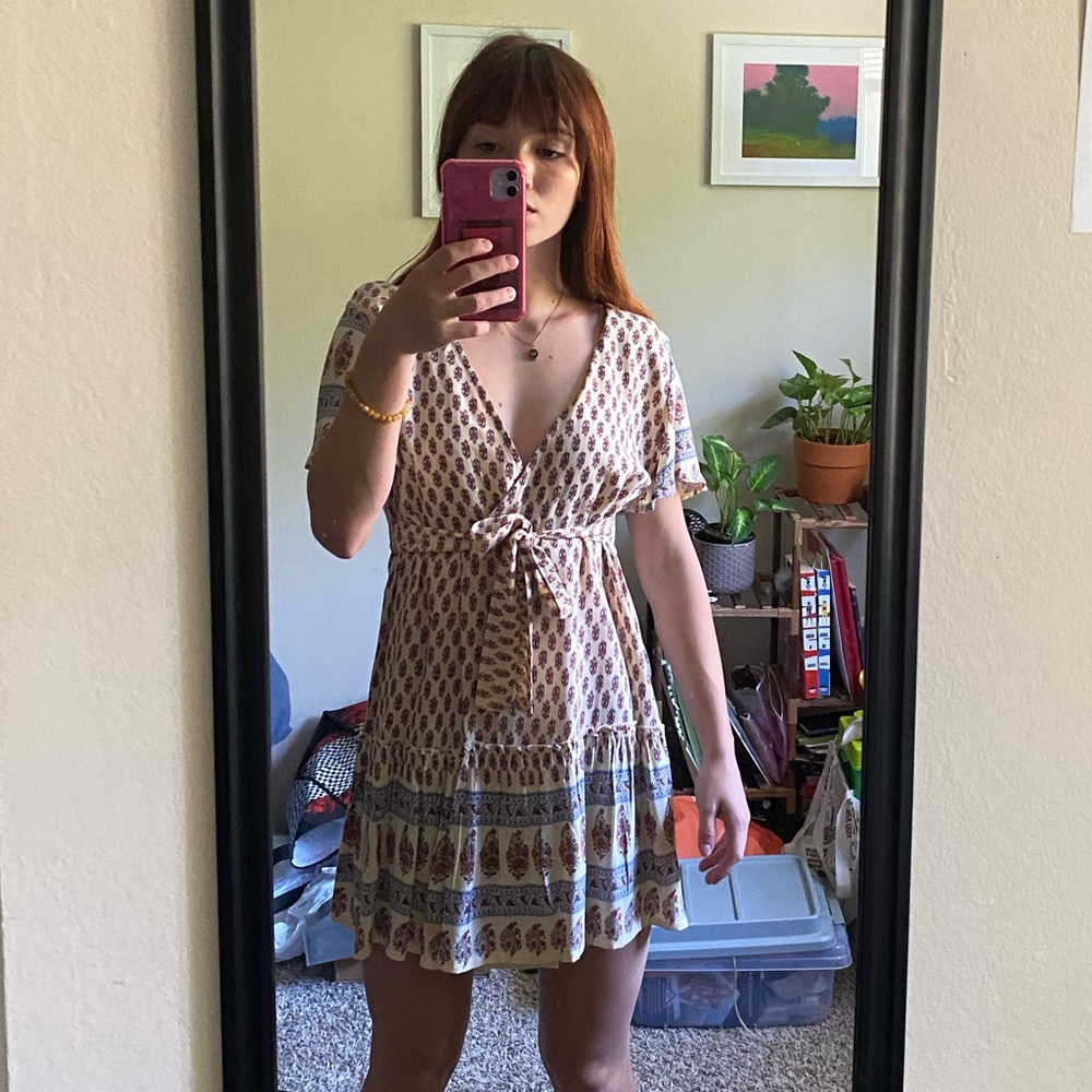 raga surplice patterned dress